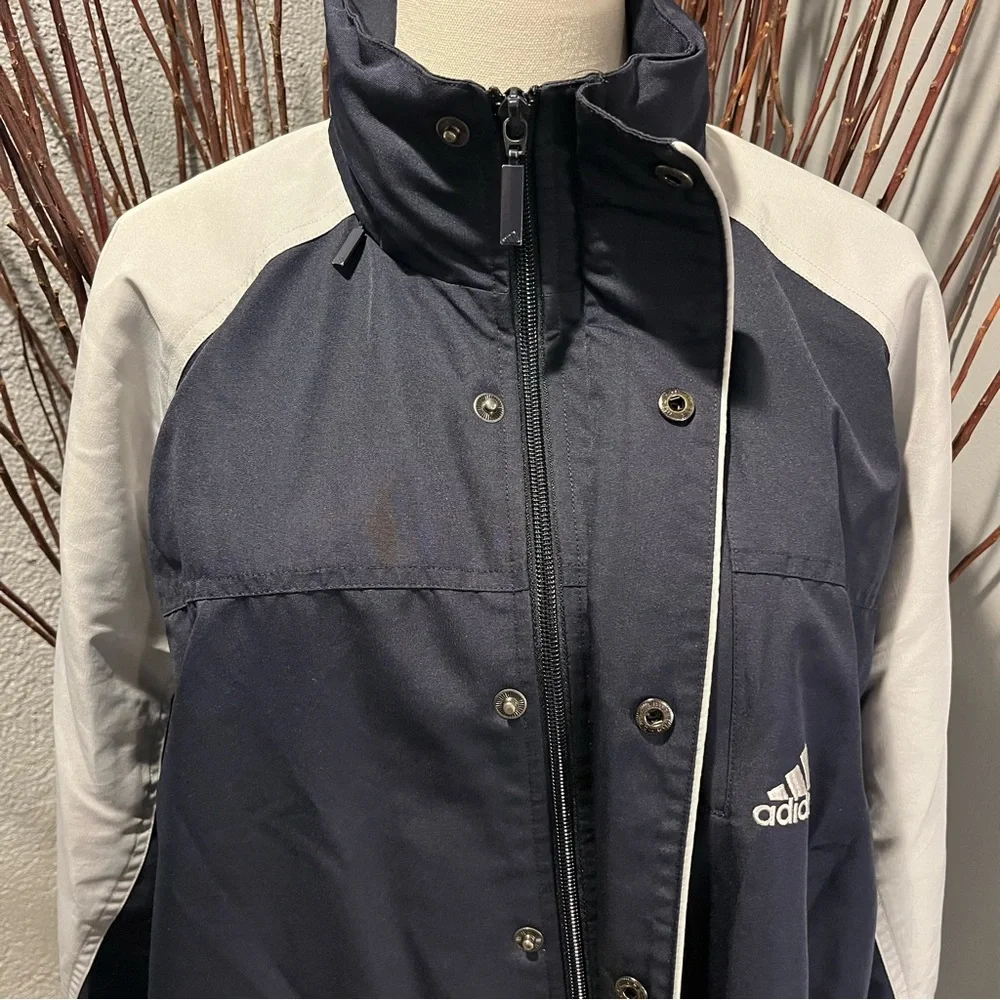 🐠ADIDAS VINTAGE Y2K BLUE TWO TONED FULL ZIP JACKET SIZE MEDIUM🐠
